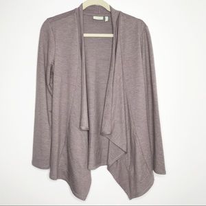 LOGO by Lori Goldstein purple drape cardigan small